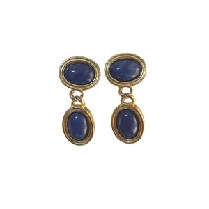 Vintage Vendome Blue Stone Clip On Earrings